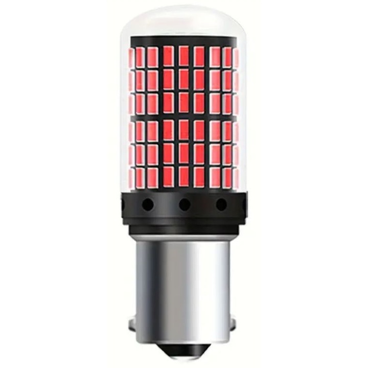 Autós led - BA15S 144 smd led piros 3014 smd led P21W Canbus