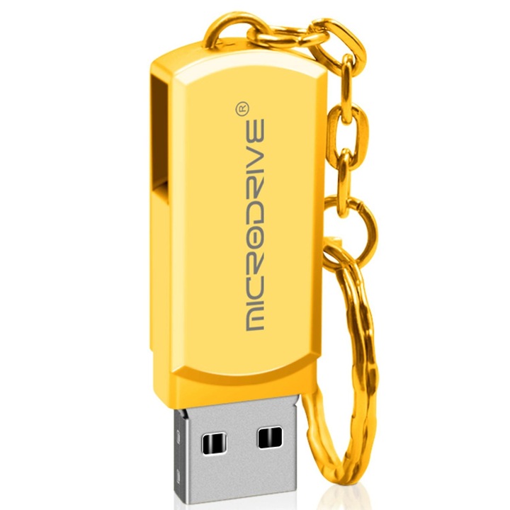 USB memória 32GB Microdrive, forgatható design, szürke, 45.5x12x7mm