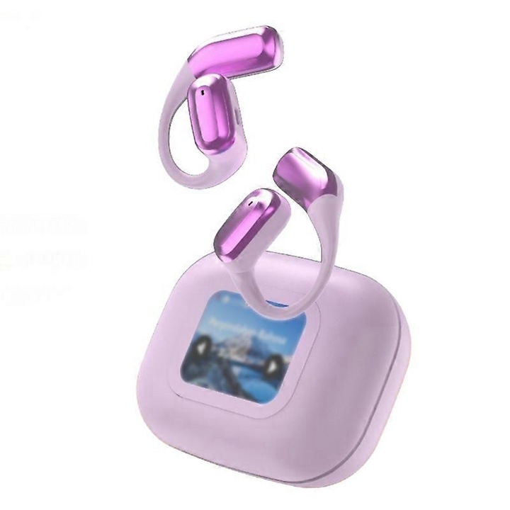Vezeték nélküli fejhallgató, 144 nyelv, TF lejátszás, lila, 8.7x6.9x2.9cm