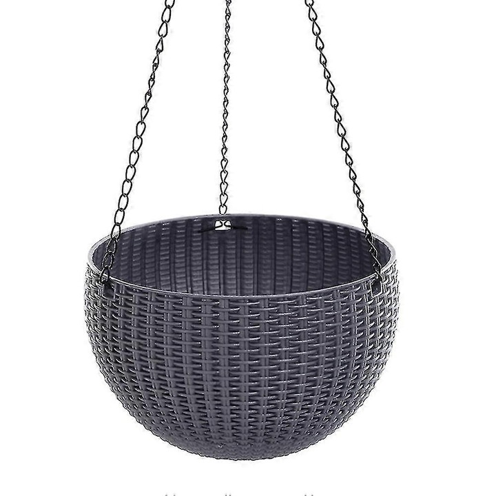 Ghiveci suspendat, set 1 sau 2 bucati, gri, diametru 16.5cm sau 22cm