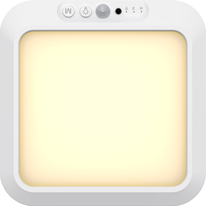 Plafoniera LED DA LIGHT, fara fir, senzor de miscare, acumulator reincarcabil, 3 temperaturi de culoare, intensitate reglabila, telecomanda si temporizator, pentru hol, baie, garaj, subsol