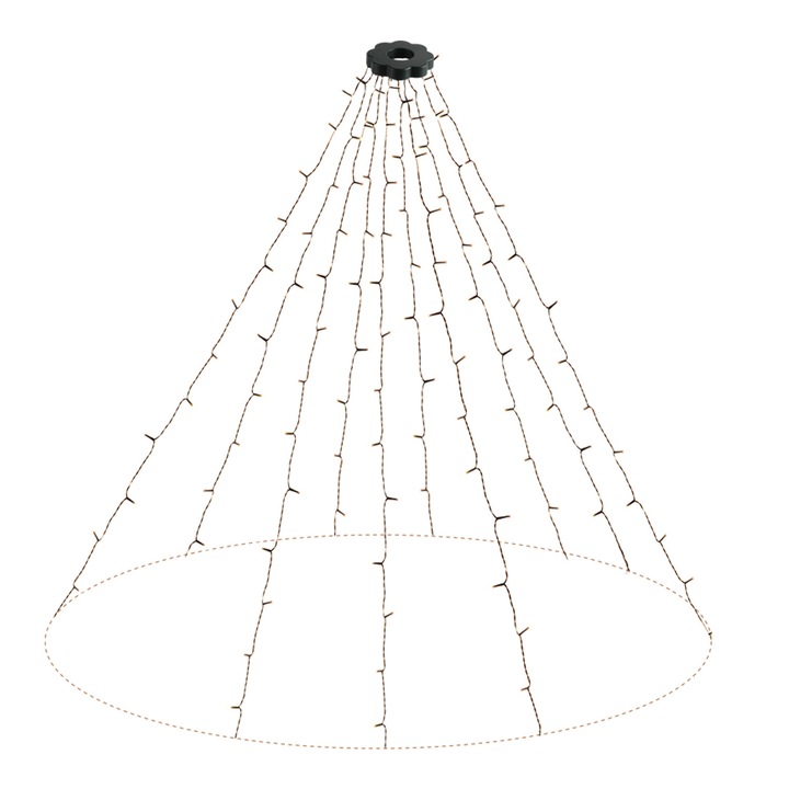 Ghirlanda LED DA LIGHT, 2m, 250 LED-uri, alb cald 2700K, 8 moduri, pentru decorare Craciun