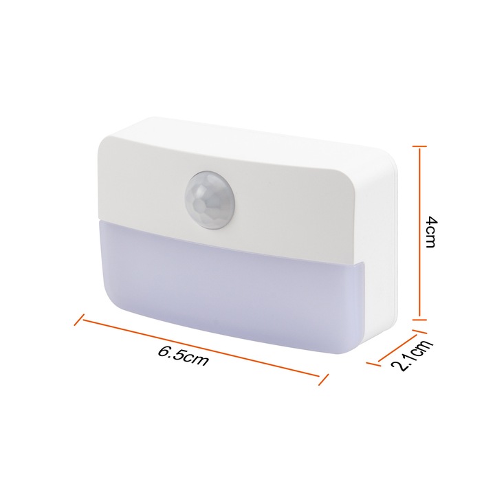 Veioza cu senzor de miscare DA LIGHT, 3xAAA, 40 lumeni, 3000K, dimensiuni 6.5x4x2cm, set 2 bucati
