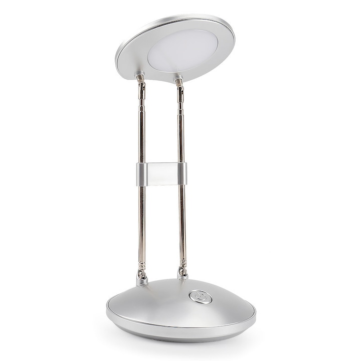 Veioza DA LIGHT cu LED, alb cald 3000K, 3.6W, brat ajustabil, argintie