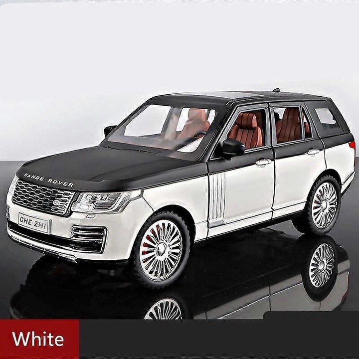 Masinuta diecast 1:24 Range Rover Sport, metal, alb, pentru 4-12 ani