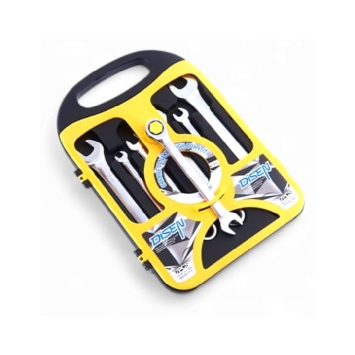 Set 7 chei inelare cu clichet MDY, 8mm, 10mm, 12mm, 13mm, 14mm, 17mm, 19mm