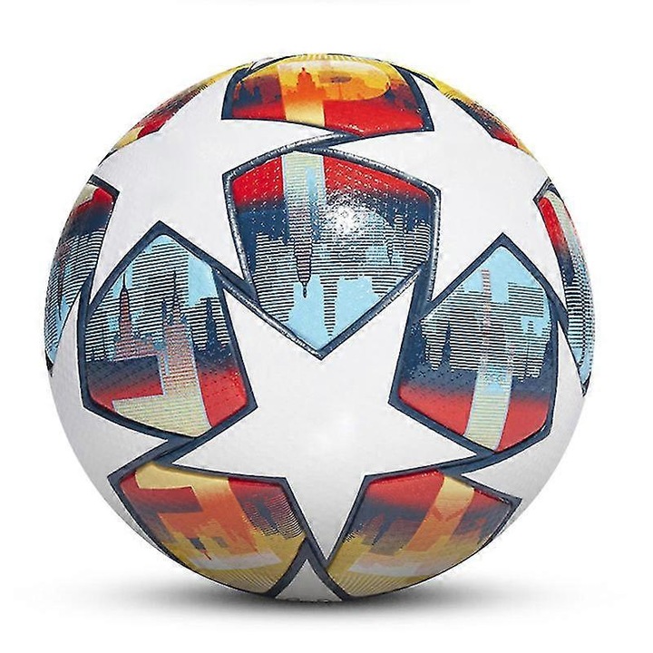 Minge fotbal profesional, dimensiune 5, circumferinta 69cm, greutate 400-450g, multicolor