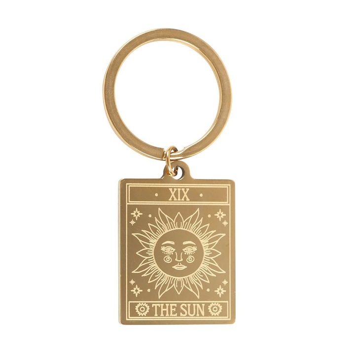 Breloc Spirit of Equinox The Sun Vintage Tarot Keyring, Metal