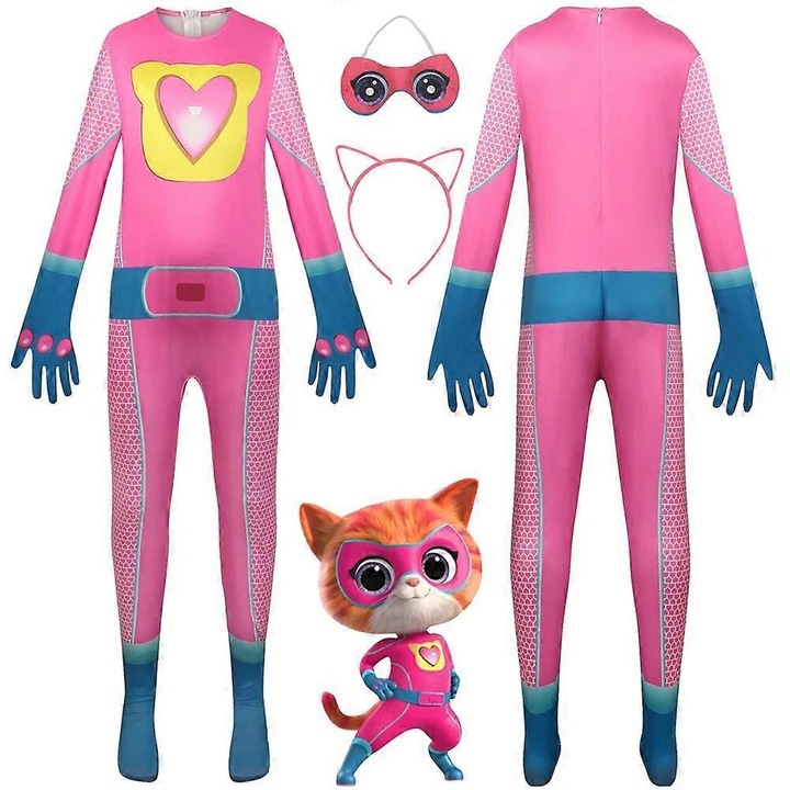 Costum SuperKitties pentru copii, Polyester, Multicolor, 140 cm
