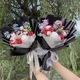 Sanrio Kawaii кукли с изкуствени цветя, подаръчен комплект за Коледа, Свети Валентин, годишнини, 21 см