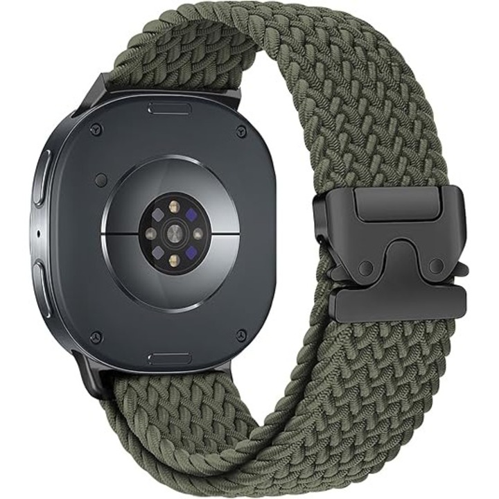 Okosóra szíj, Samsung Galaxy Watch 8/8 Classic 40, 44, 46 mm okosórához férfiak és nők számára, rugalmas nylon, állítható, ejtőernyős csattal, zöld