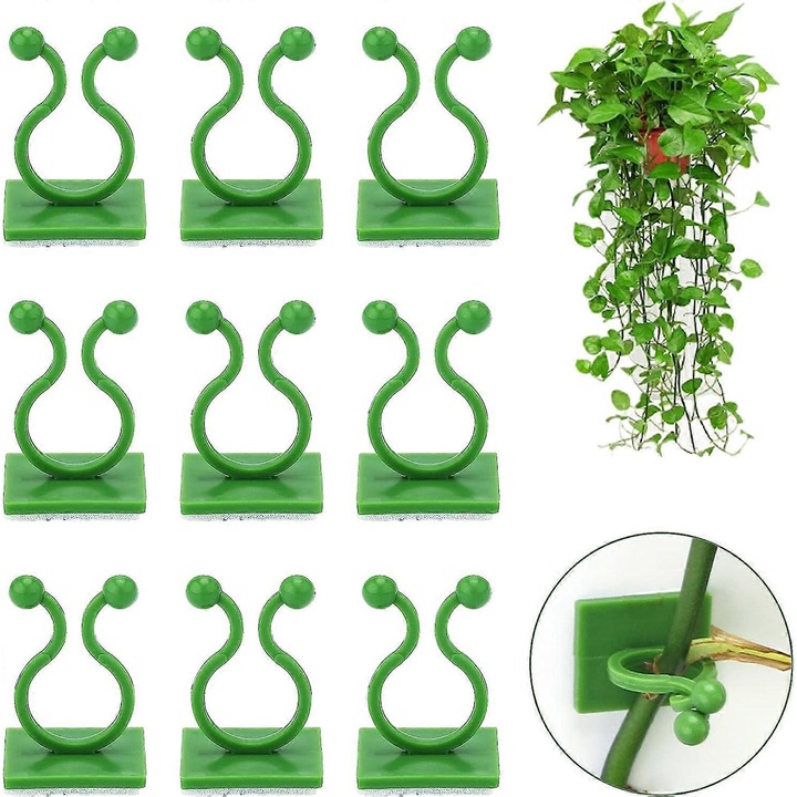 Set 100 cleme pentru plante cataratoare, Verde