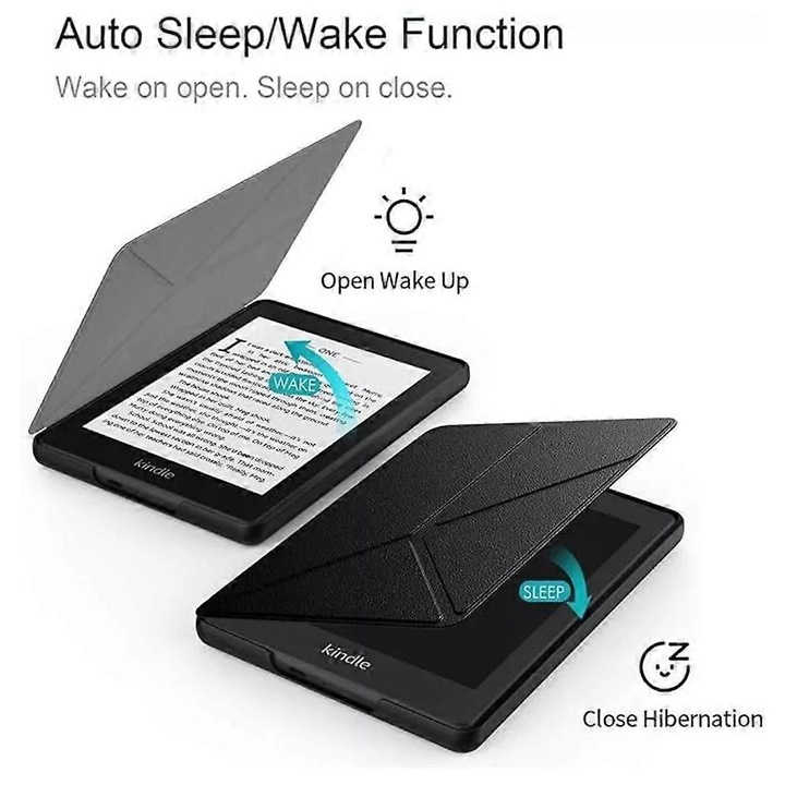 Husa Flip pentru Kindle Paperwhite 12th Gen (2024), suport ajustabil, alb, 7"