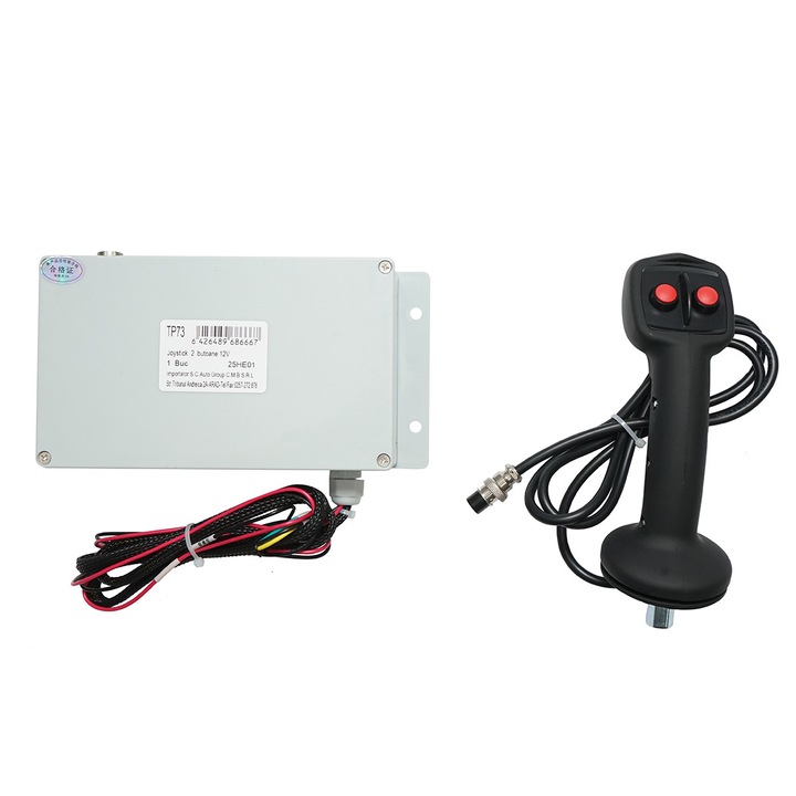 Joystick cu 2 butoane electric 12V cu modul de comanda