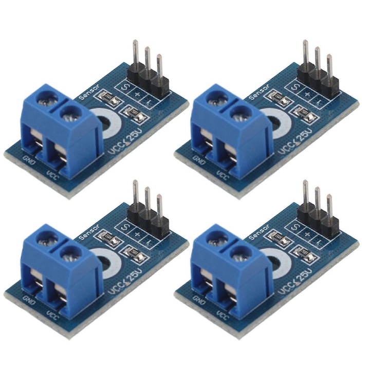 Set 4 module senzori de tensiune, max 25V, 2.7x1.3cm, albastru