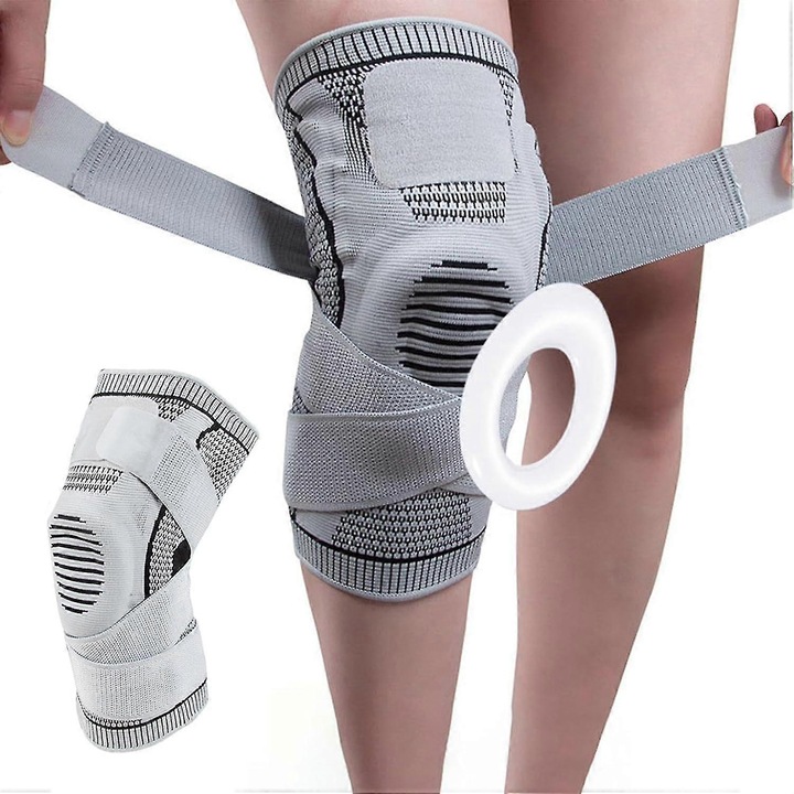 Aparatoare genunchi, ajustabila, 35-46 cm, design antiderapant