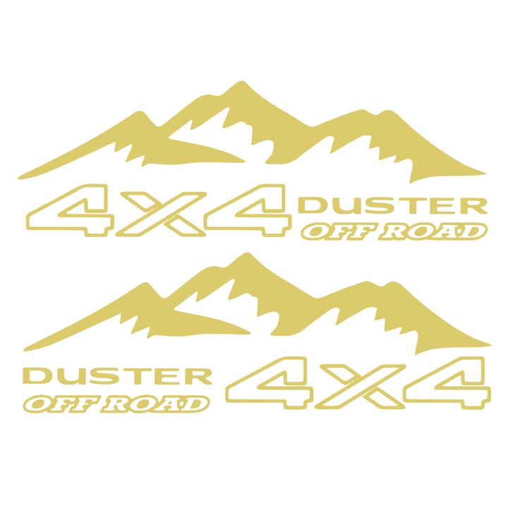 Set Stickere Off Road, DUSTER 4x4, auriu, 40 cm x 14 cm
