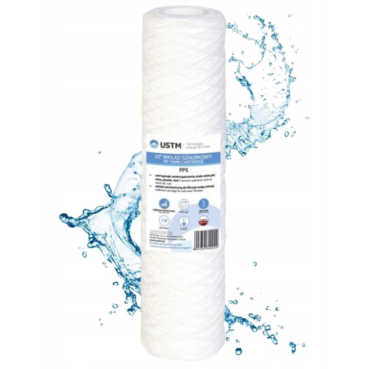 Vízszűrő, UST-M, 10", 10 mikron, 255x55mm, 10 darabos készlet