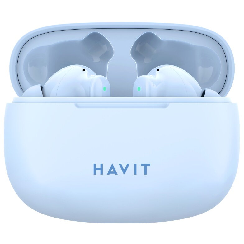 Casti HAVIT TW967, Bluetooth 5.1, TWS, In-Ear, Control tactil, Albastru deschis