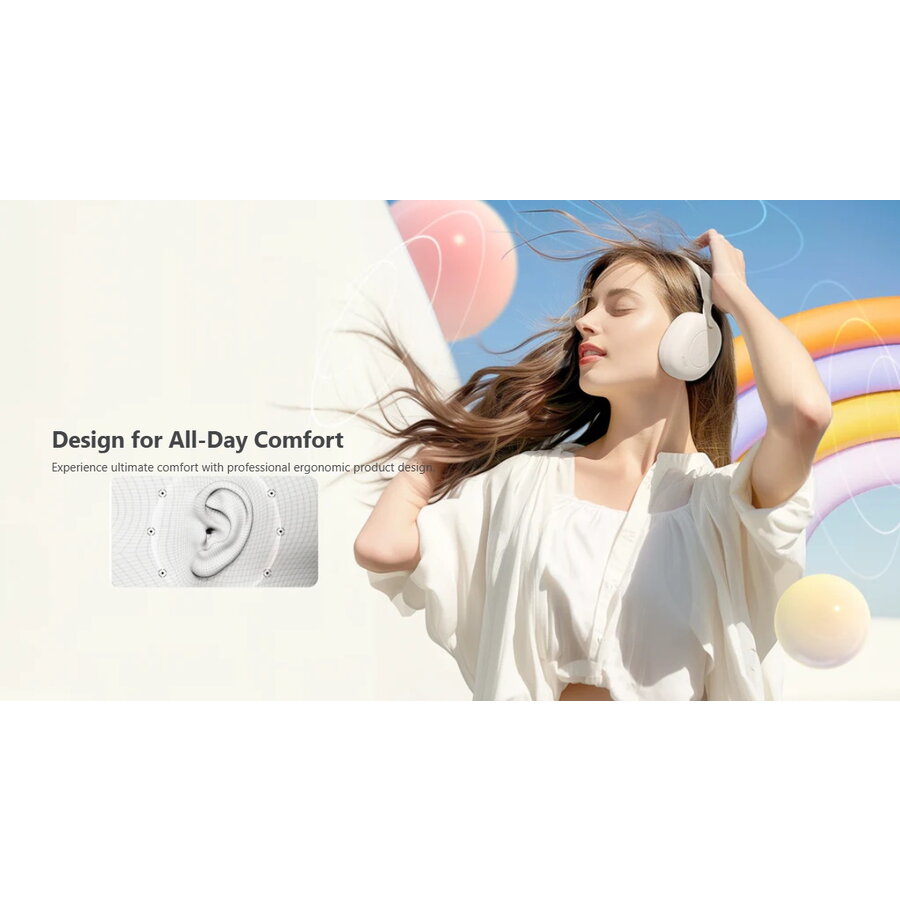 Casti wireless HAVIT H655BT, Bluetooth 5.3, Bej