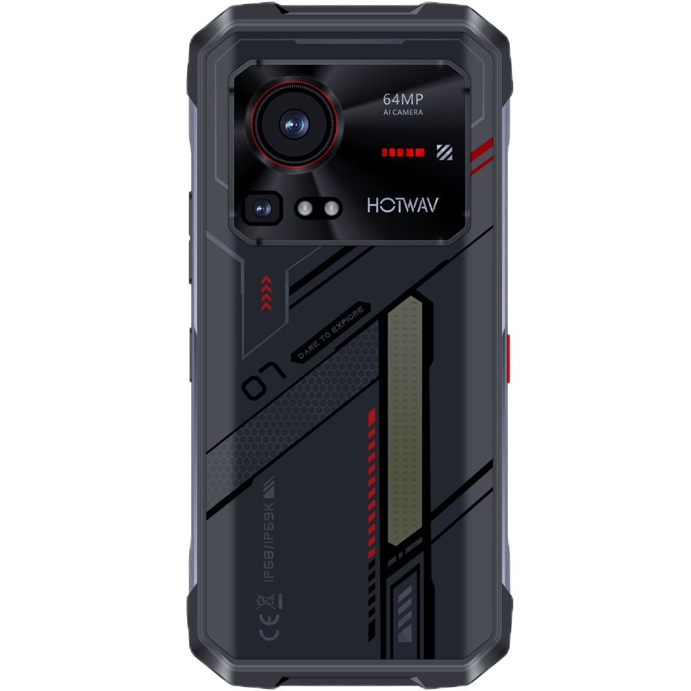 Telefon mobil HOTWAV Hyper 7, 5G, Dual SIM, 5G, 6.6-inch 2K 120Hz, Octa-Core Dimensity 7050, 24GB RAM, 256GB, RGB Light Dynamic, 64MP + 32MP, 10800mAh, NFC, IP68/IP69K, Android 14, Black