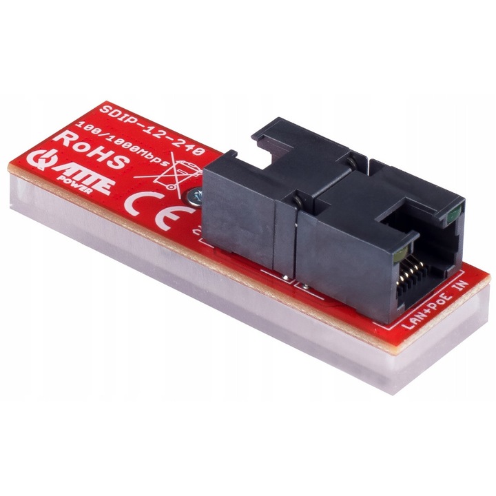 PoE адаптер Atte SDIP-12-240, 2 порта, 24V, 35-56V, 63x20x19mm