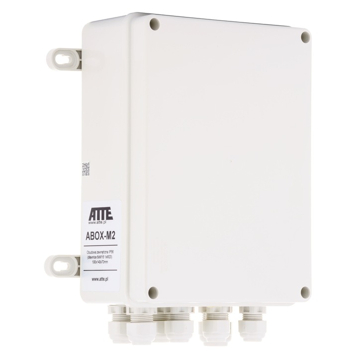 Външен корпус ATTE ABOX-M2 190x140x70mm, IP56, сив RAL7035, 6xM16 и 1xM20
