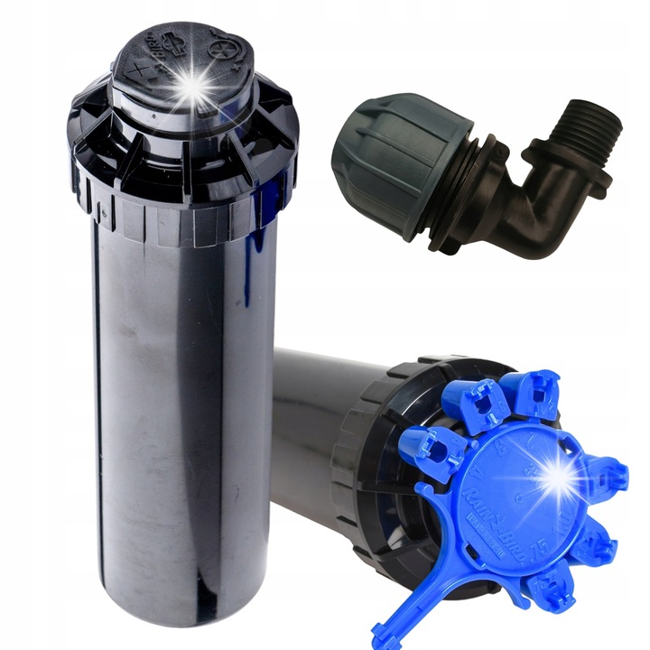 Ротационен разпръсквач Rain Bird, комплект с 6 дюзи, радиус 4,6-10,7м, PE колона 20-1/2"