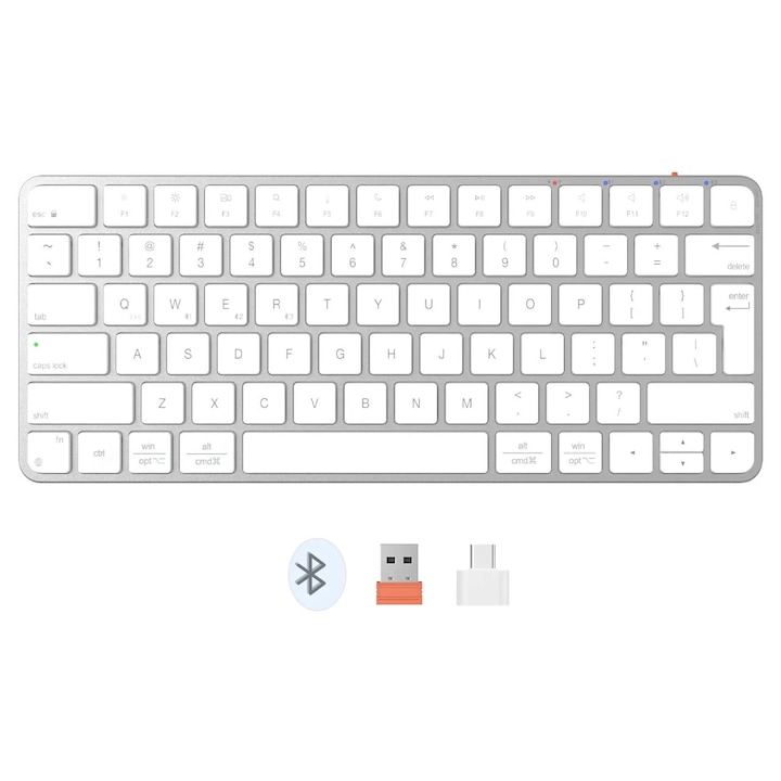 Vékony Bluetooth billentyűzet Meetion K210MW, Fehér