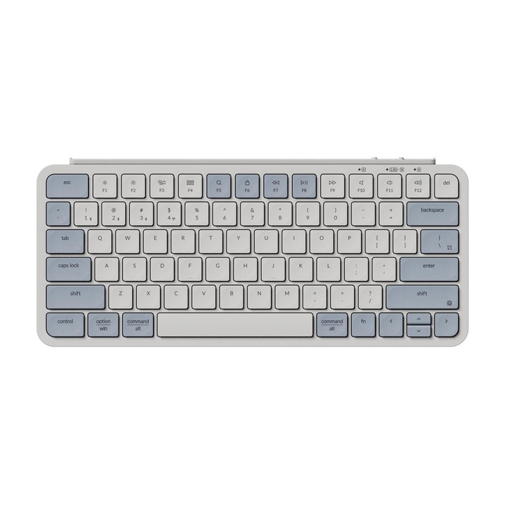 Tastatura mecanica wireless Keychron B1 Pro, Ultra-Slim, US layout, 2.4GHz/Bluetooth, autonomie baterie 1200h, telefon/tableta/PC/Mac, Retro Albastru