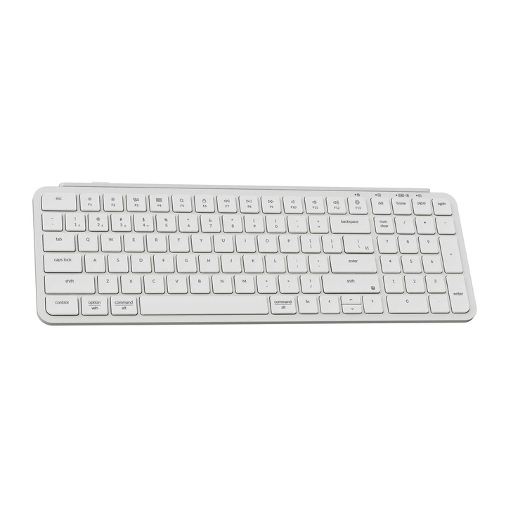 Tastatura mecanica wireless Keychron B2 Pro, Ultra-Slim, US layout 96%, 2.4GHz/Bluetooth, autonomie baterie 1200h, telefon/tableta/PC/Mac, Ivory White