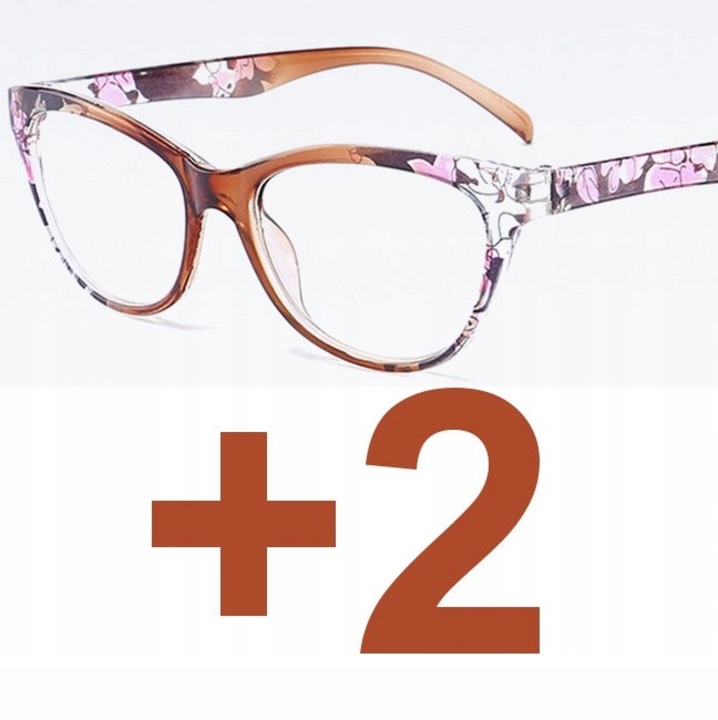 Ochelari de citit, +2.00, plastic, călduți, pentru femei, maro