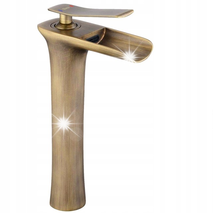 Laguna magas mosdó csaptelep, sárgaréz, antik arany, 280x60mm, retro stílus
