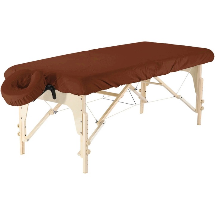 Set cearceaf extensibil Fabulo pentru masa de masaj si perna din microfibra Culoare: ciocolata