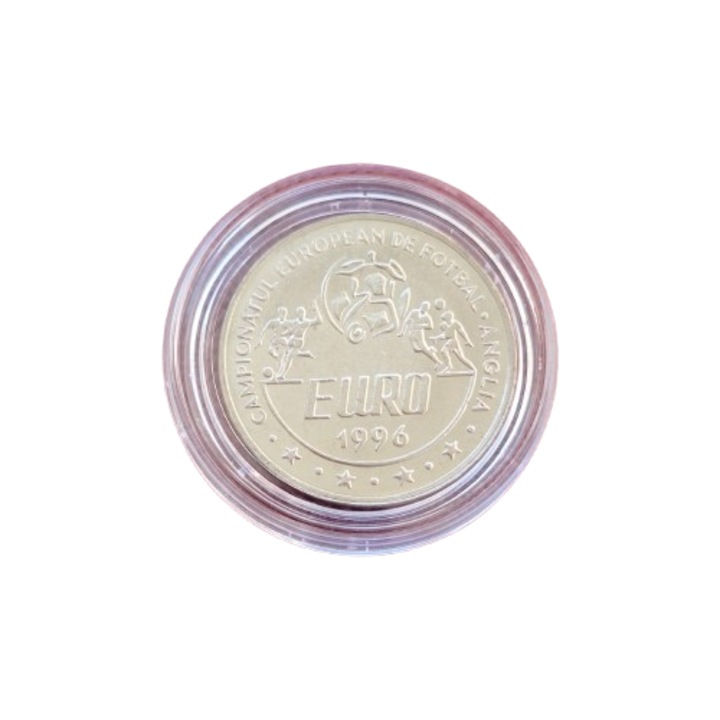 Moneda Romania, 10 lei 1996, Campionatul European de Fotbal, incapsulata