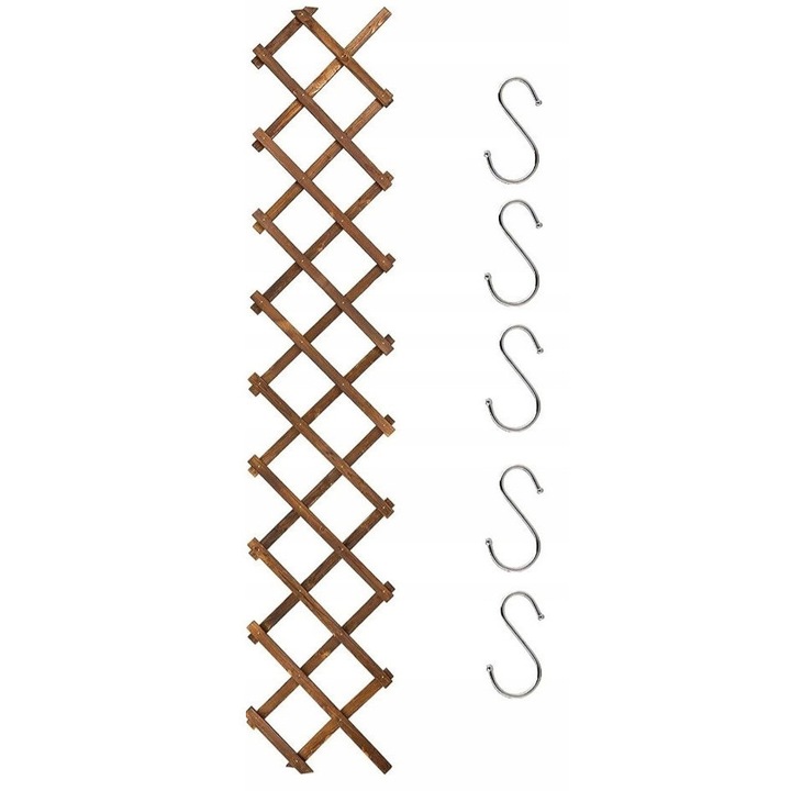 Spalier de gradina din lemn pentru plante cataratoare, 180x33cm, gard pentru plante cataratoare