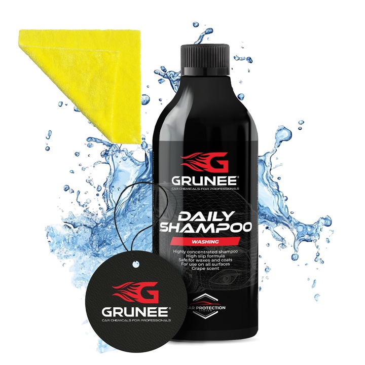 GRUNEE Daily Autósampon 0,5L, aktív hab, szőlő illat, hatékony nehéz körülmények között