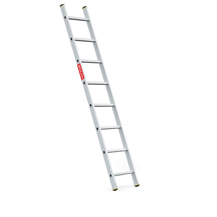 Scara pliabila, Baulich Pro, aluminiu, sprijin stabil, 1 tronson, 8 trepte, inaltime 220 cm, capacitate maxima 150 kg, greutate 3,8 kg, ideala pentru renovari, vopsit si montaj