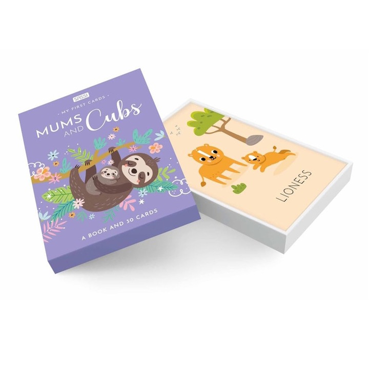 Образователен комплект Sassi - Първата ми колекция от картички "Мама и бебе", 30 картонени картички, 1 година, многоцветен