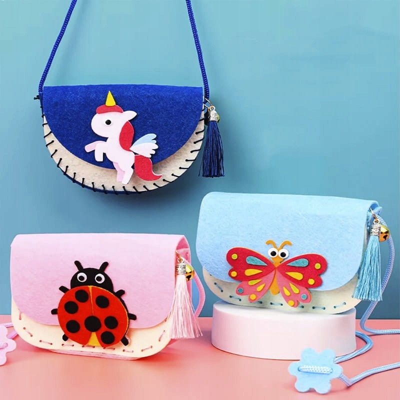 Set Creativ Diy De Cusut Din Fetru, 6 Genti De Umar Pentru Fete ...