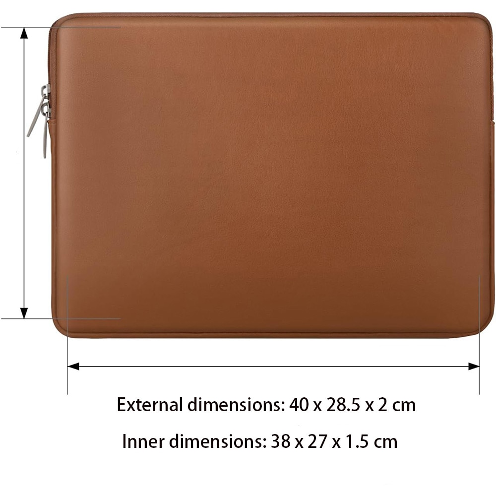 Geanta Laptop portabila, BOMSTOM, 14'', 15'', 16" inch, pentru Notebook, Ultrabook, captusit interior cu microfibra, impermeabila, Compatibila MacBook Pro/Air, Asus, Dell, HP, Lenovo, Maro