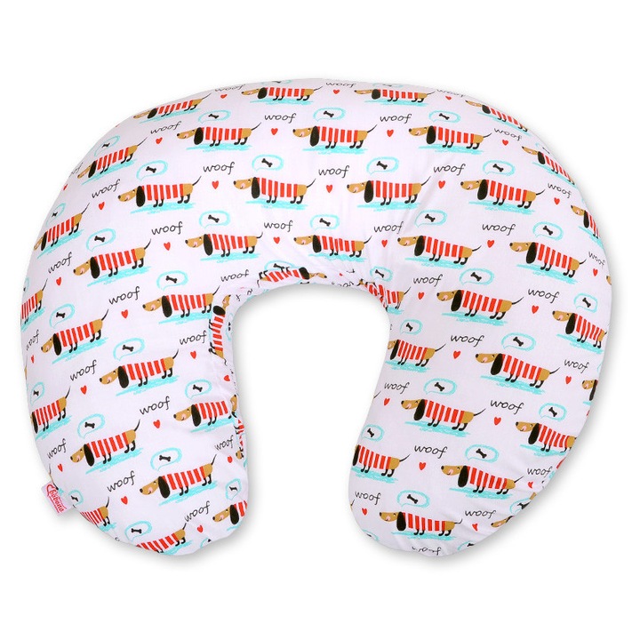 Възглавница за кърмене Bobono, модел боб, 60x47см, сертифициран памук, розова