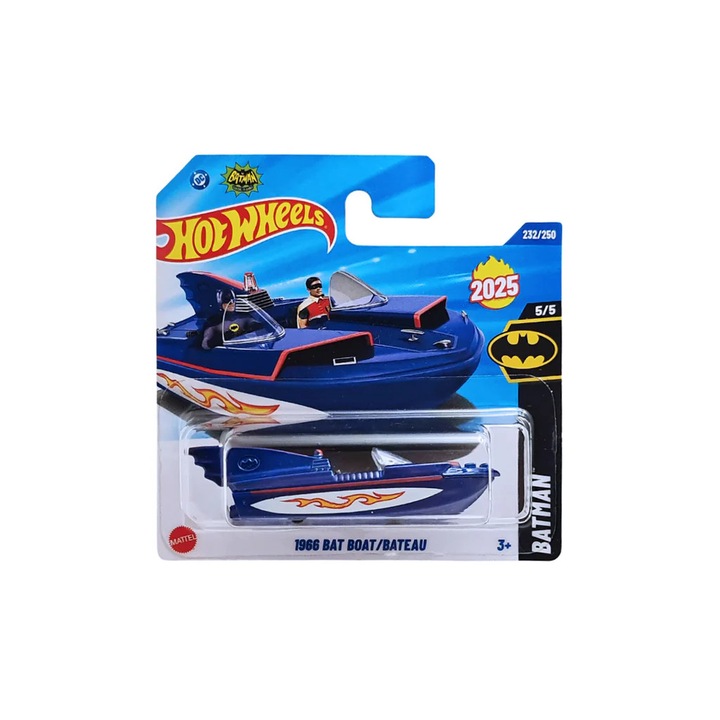 Masinuta Metalica Hot Wheels 1966 Bat Boat/Bateau Albastru 1:64