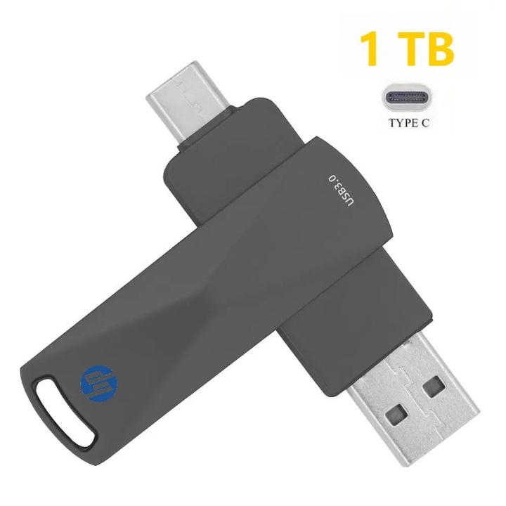 USB флаш устройство Type-C с 2 в 1 2TB 1TB високоскоростен интерфейс USB3.0 за компютър, мобилен телефон, метален мини Pen Drive