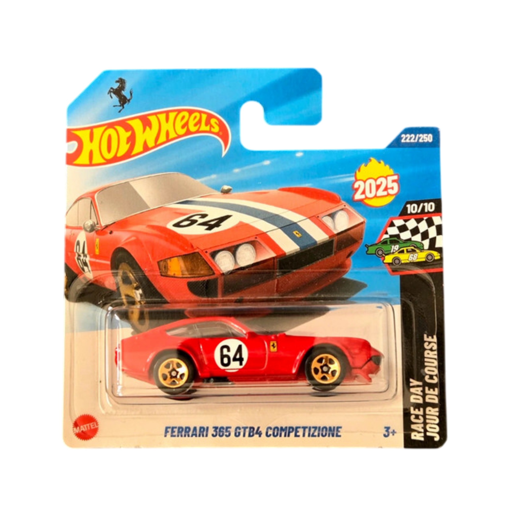 Masinuta Hot Wheels Ferrari 365 GTB4 Competizione, rosu, scara 1