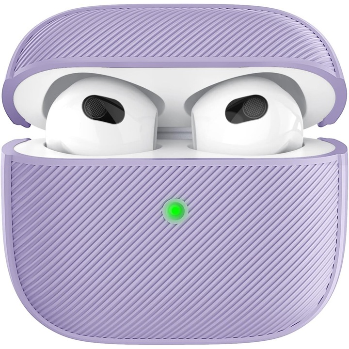 Силиконов калъфза слушалки, AhaStyle, протектор за AirPods 3 Lavender, лилав цвят