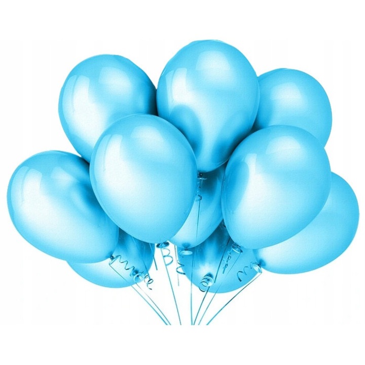 Метални балони, PartyPro, 12 инча, комплект 10 броя, син, 35x29см
