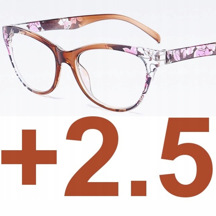Ochelari de citit, hipermetropie, +2.50, marron, plastic