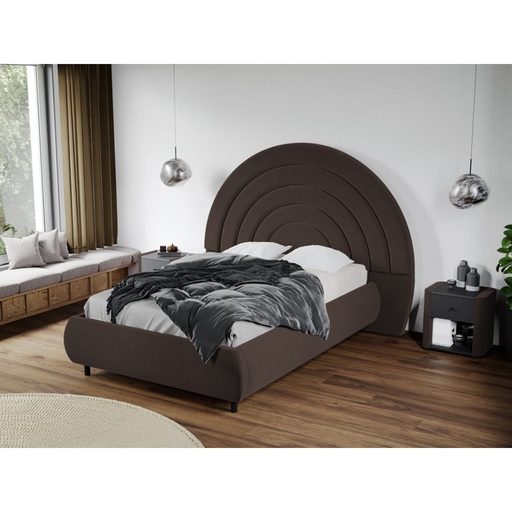 Pat Tapitat Leo, Tablie Semirotunda fix, 180x200, Maro/Velluto 6