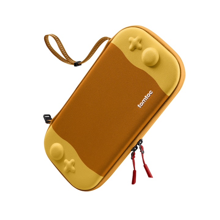 Husa transport TomToc pentru Nintendo Switch 2, impermeabilă, 12 sloturi carduri, portocalie, 29x14.5x4.7cm